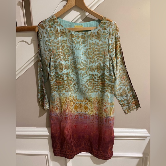 Anthropologie Maeve Silk Mini Dress - Picture 2 of 11